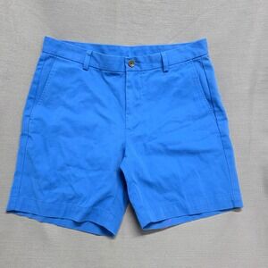 Brooks Brothers 346 Mens Blue Chino Shorts Size 33 Cotton Flat Front 7in Inseam